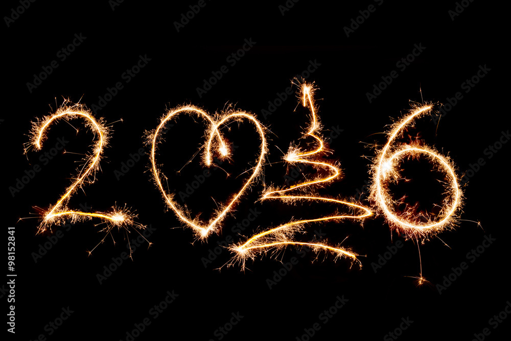 2016 written with fireworks as a background 2016 written with fireworks as a background