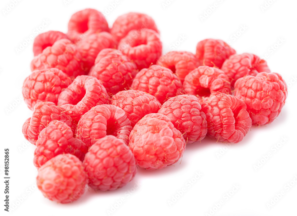 raspberry heart isolated on a white background raspberry heart isolated on a white background