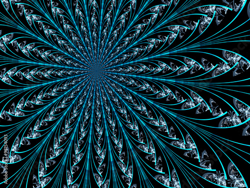 Abstract digitally generated image blue futuristic flower