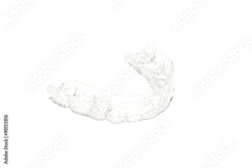 Close-up individual tooth tray, Orthodontic. Invisible braces