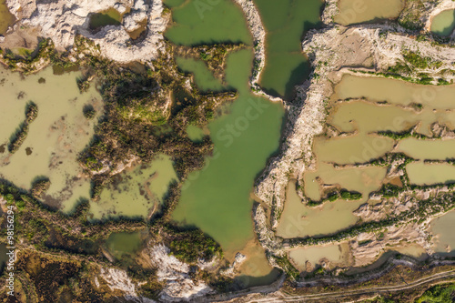 aerial view of the sand excvation landscape photo