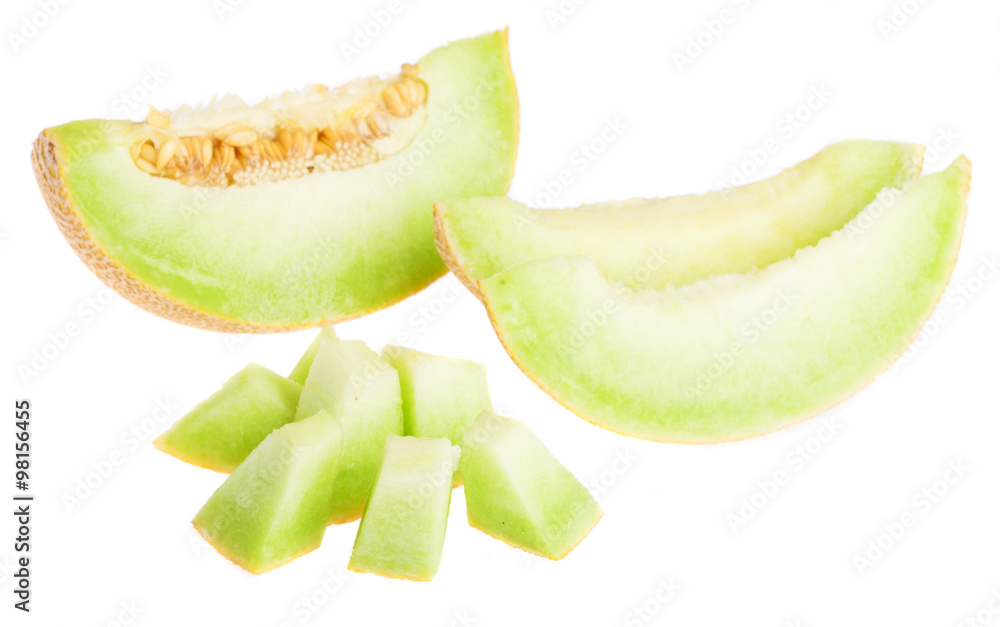 sliced melon isolated on a white background sliced melon isolated on a white background