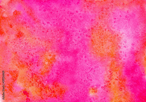 Watercolor bright scarlett and crimson colors background, colorful texture of watercolor paper
