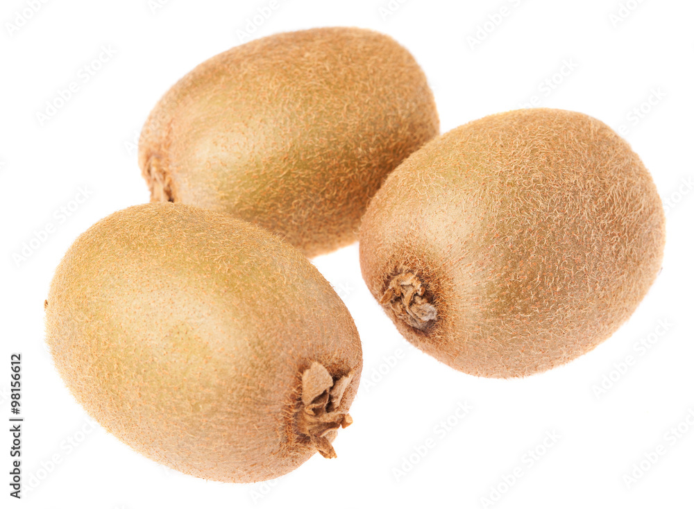 three kiwis isolated on a white background three kiwis isolated on a white background