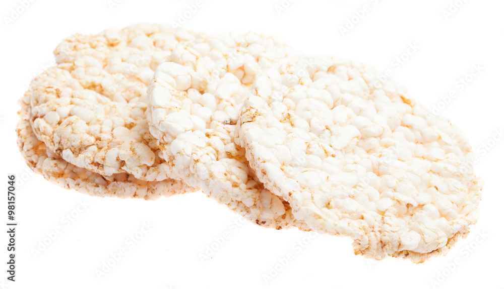 puffed rice snack on a white background puffed rice snack on a white background