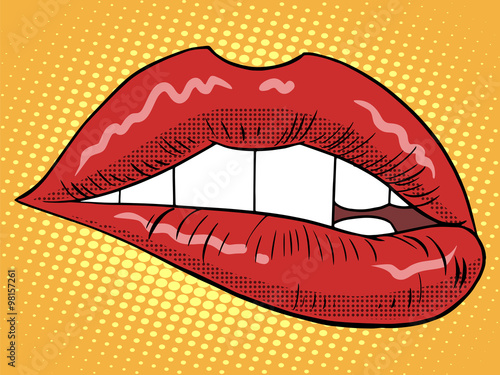 Red lips woman