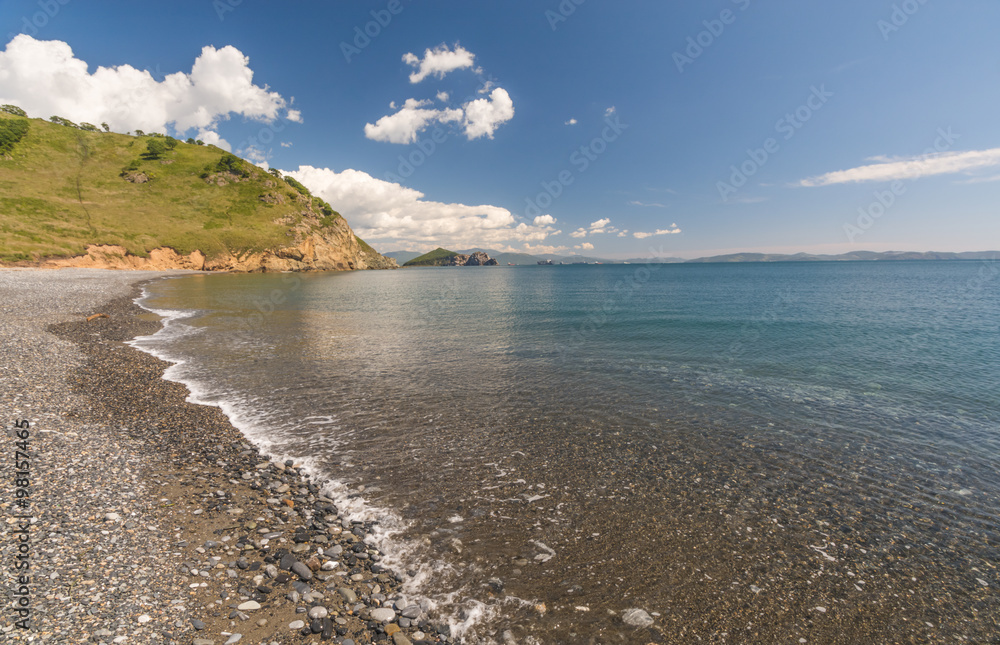 Rocks and mountains on the shores of the sea of Japan. Primorye, Russia. Скалы и горы на берегах Японского моря. Приморье, Россия.