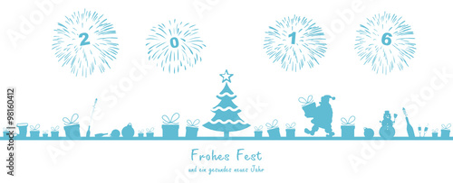 Weihnachten und Silvester Silhouette