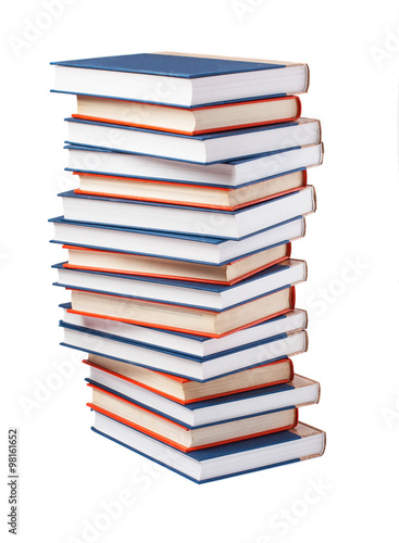 books pile isolated on white background