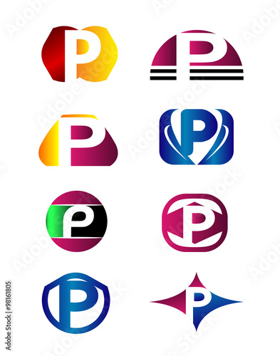 Set of letter P logo 