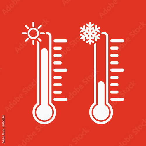 The thermometer icon. High and Low temperature