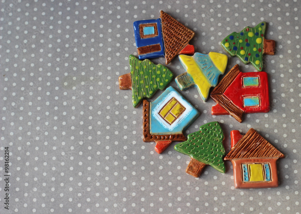 toy houses and christmas trees toy houses and christmas trees