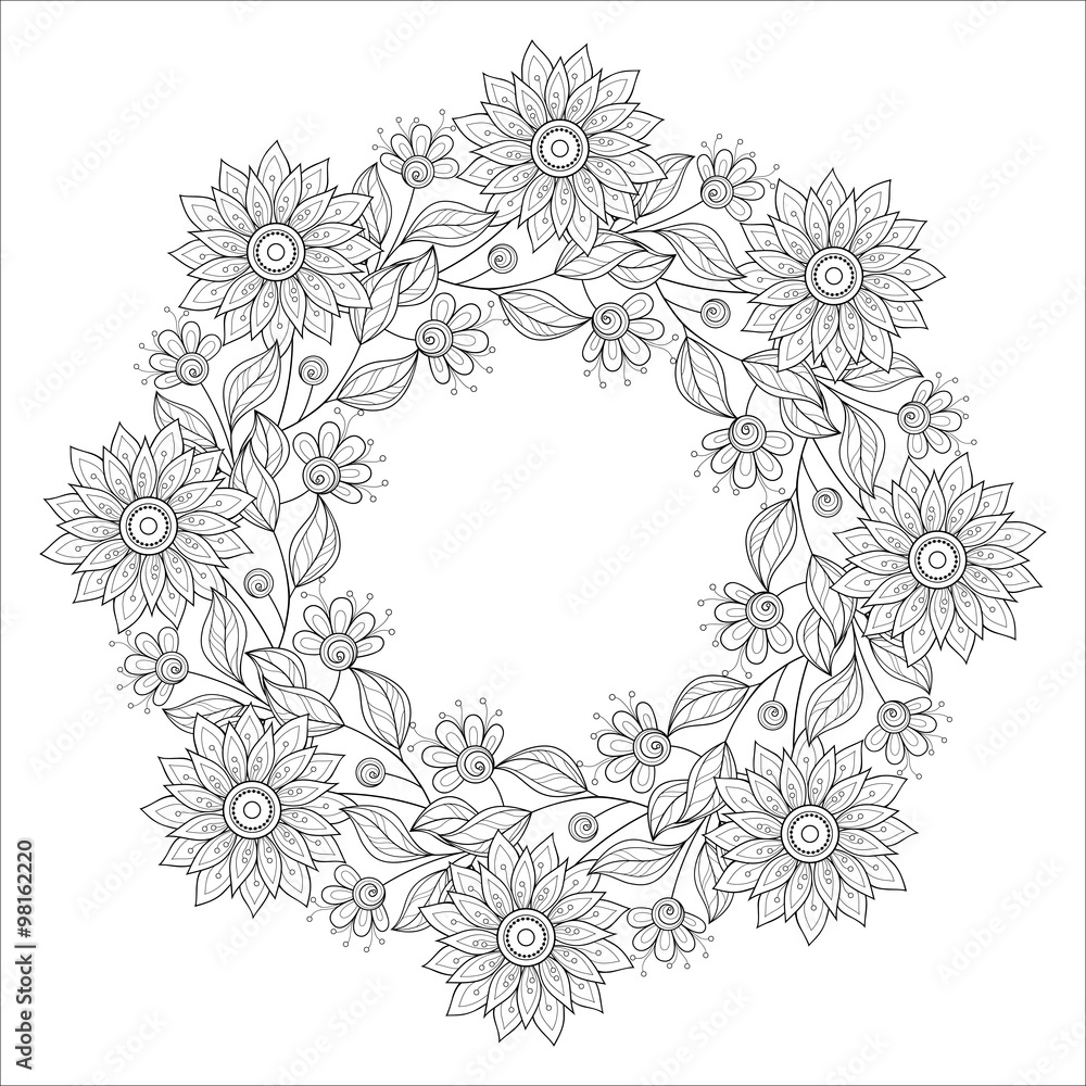Vector Monochrome Floral Background Vector Monochrome Floral Background