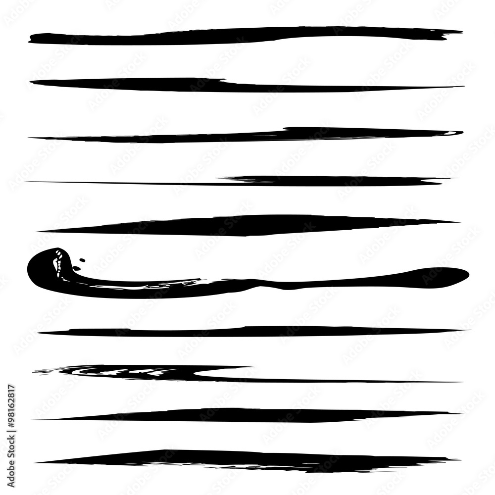 Vector collection or set of black paint hand made creative brush strokes Vector collection or set of black paint hand made creative brush strokes