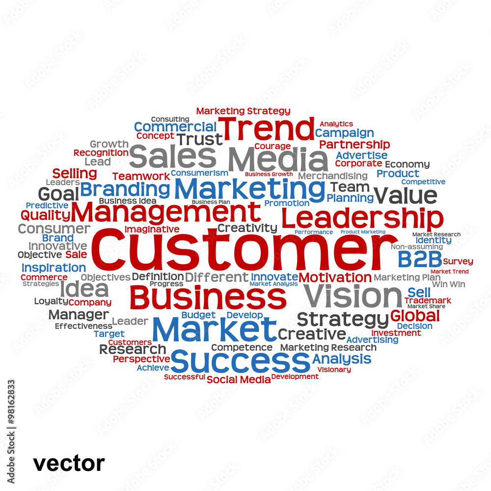 Vector conceptual business marketing word cloud Vector conceptual business marketing word cloud