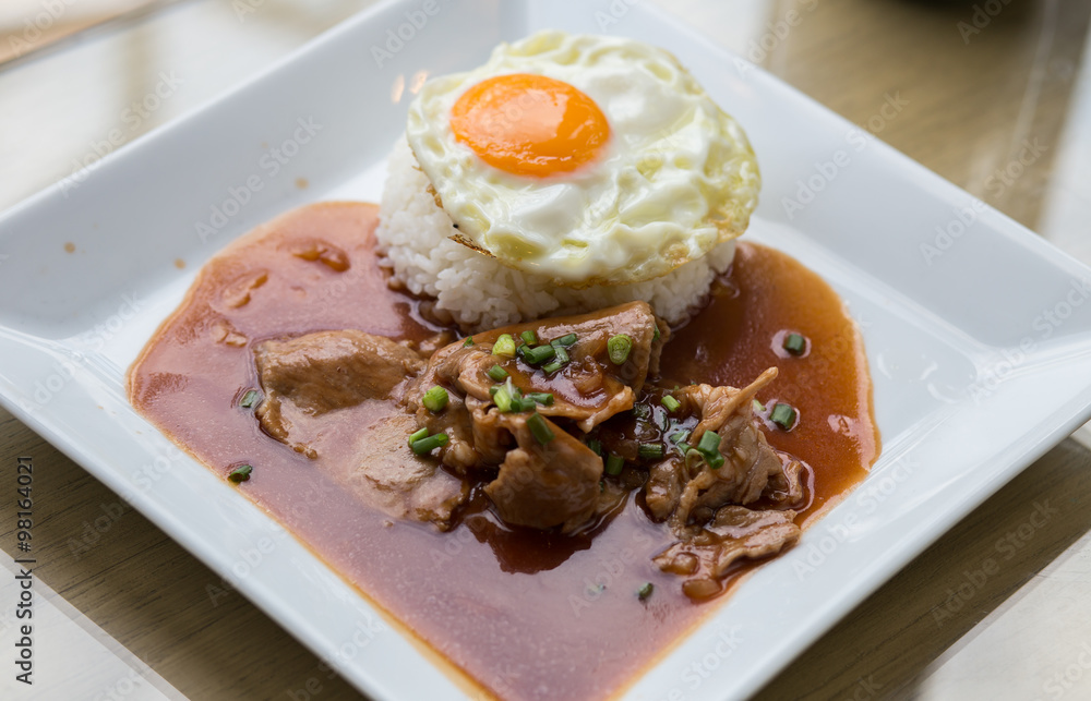 B.B.Q Pork Fried egg B.B.Q Pork Fried egg