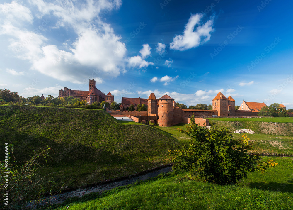 Teutonic Knights in Malbork castle in autumn. World Heritage List UNESCO