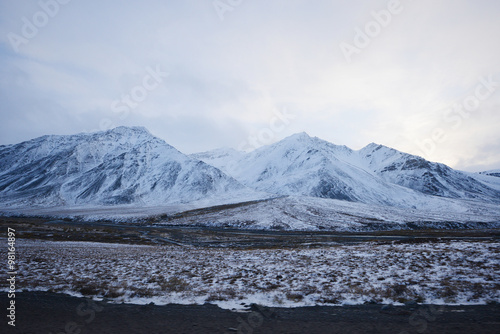 alaska mountain with snow