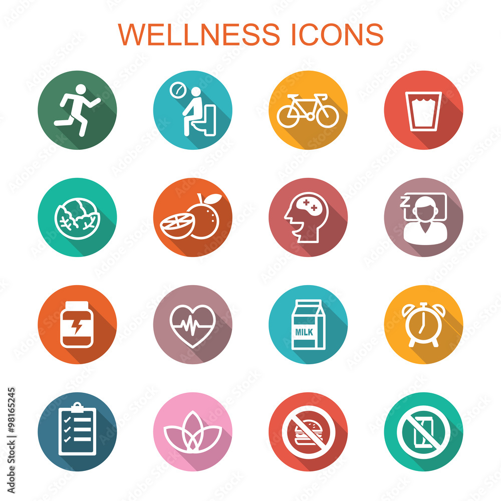 wellness long shadow icons wellness long shadow icons