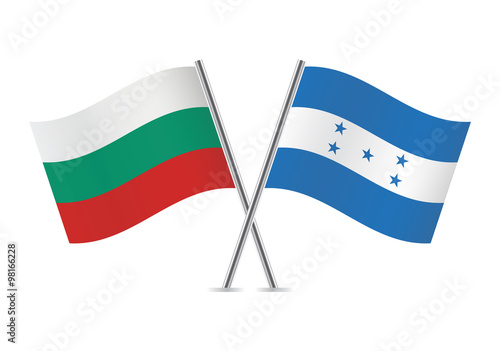 Bulgarian and Honduras flags. Vector illustration. Free Download Bulgarian and Honduras flags. Vector illustration. - GFXLoad