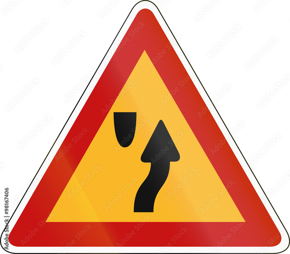 Korea Traffic Safety Sign - Attention - Right Side Road Korea Traffic Safety Sign - Attention - Right Side Road