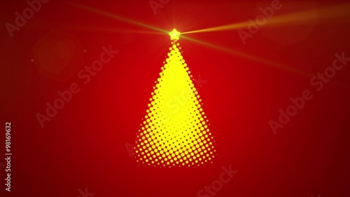 Weihnachtsbaum leuchtet auf 
