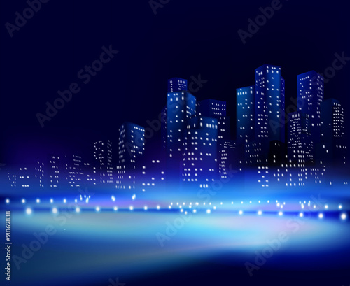 City at night. Vector illustration