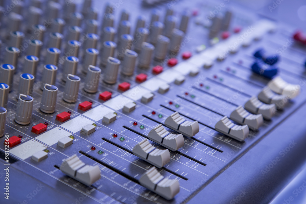 Profesional studio equipment for sound mixing . Profesional studio equipment for sound mixing .
