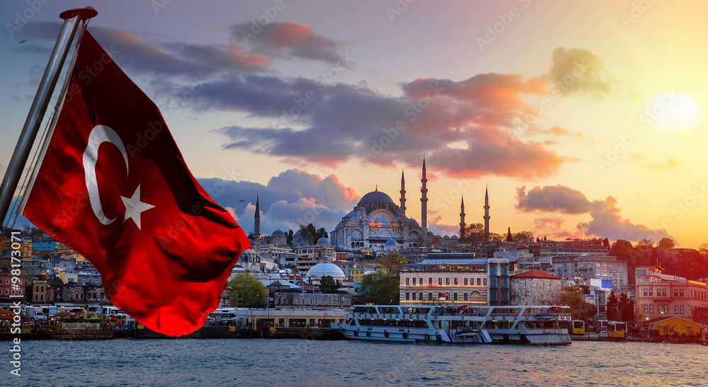 Fototapeta premium Stambuł, stolica Turcji, wschodnie miasto turystyczne.