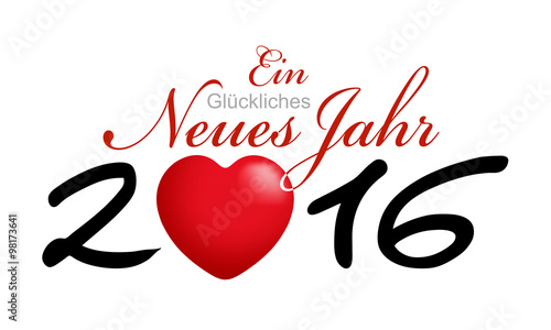 Neujahrskarte 2016 mit Herz