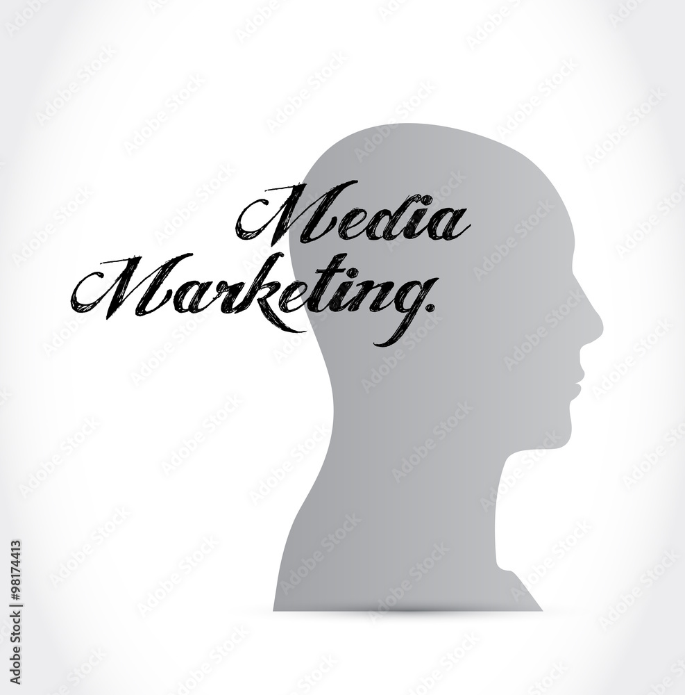 Media Marketing brain sign concept