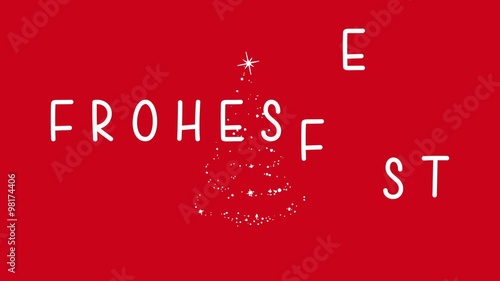 Frohes Fest fallende Buchstaben