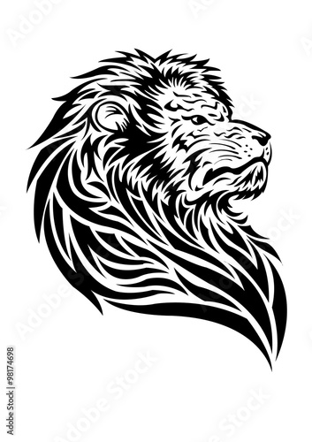 Tribal lion, vector