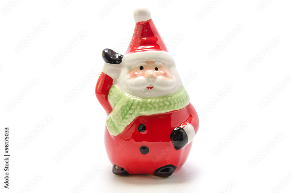 santa claus doll on white background , christmas ornament santa claus doll on white background , christmas ornament