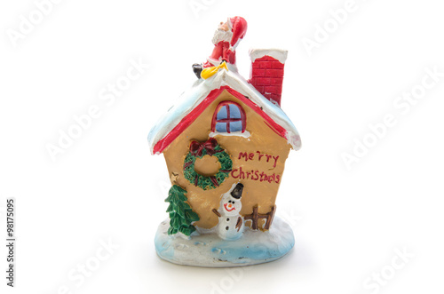 christmas snow house on white background , christmas ornament