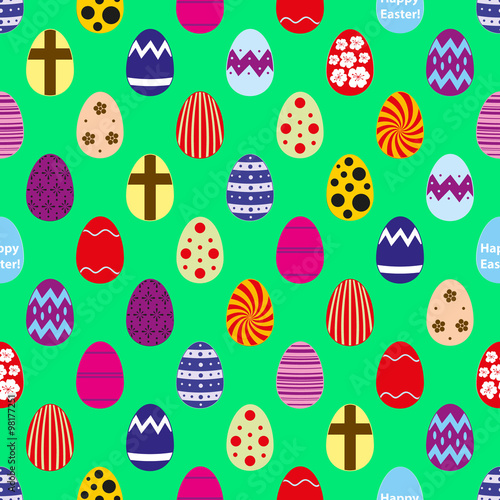 colorful Easter eggs design seamless pattern eps10