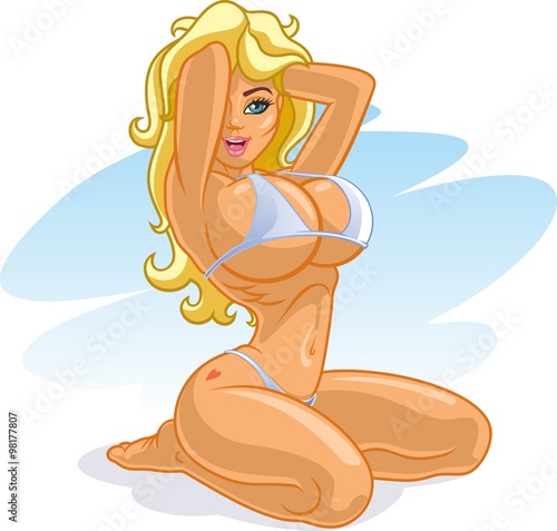 blonde girl in a bikini
