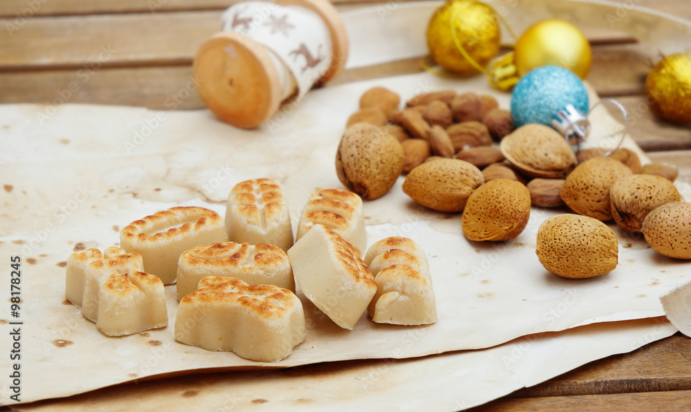 Marzipan traditional sweets christmas card