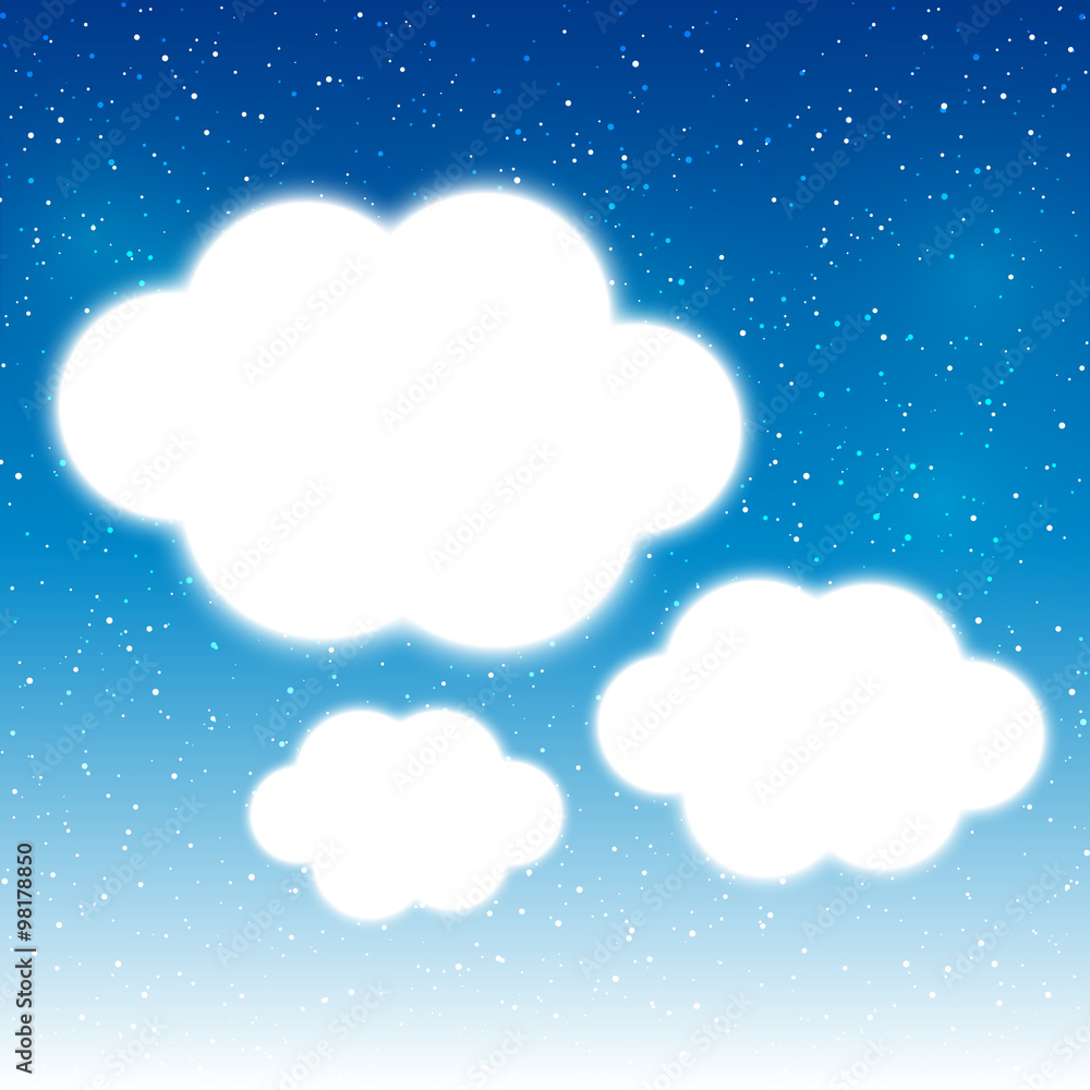 Shiny clouds on blue background Shiny clouds on blue background