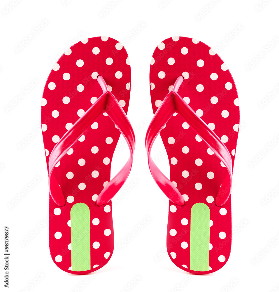 summer fashion red Flip Flop Sandals Isolated summer fashion red Flip Flop Sandals Isolated