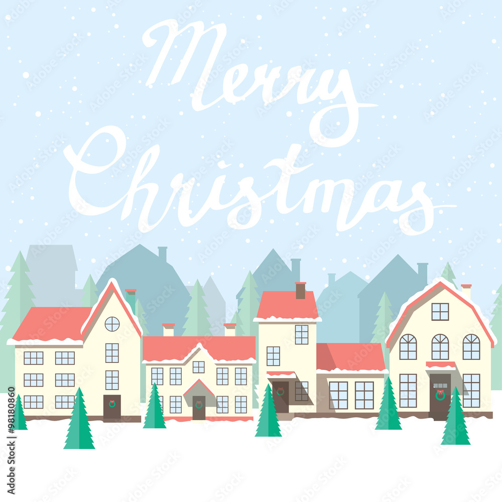 Vector Merry Christmas greeting card
