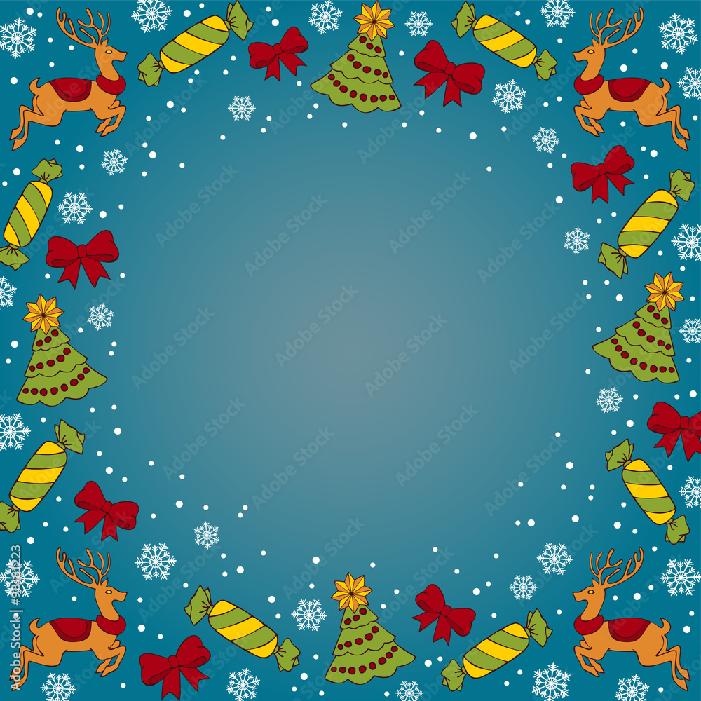 Christmas dak blue background