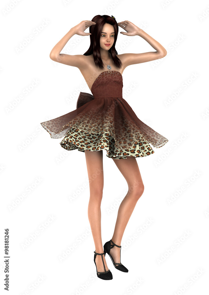 Fashion Model on White