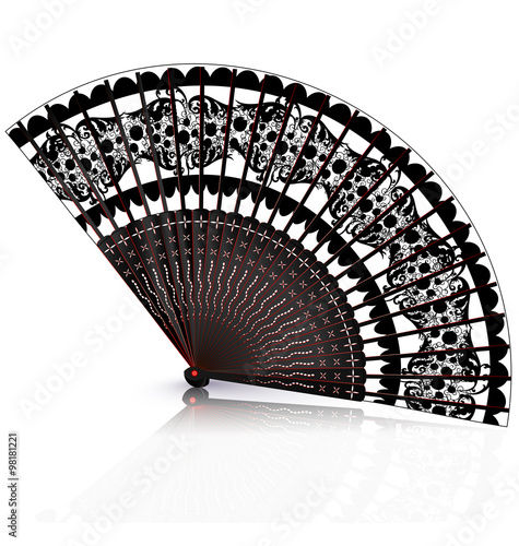 black and red fan