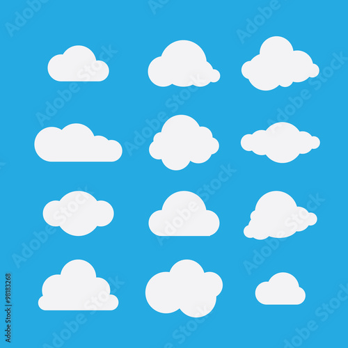 Vector illustration of clouds collection.