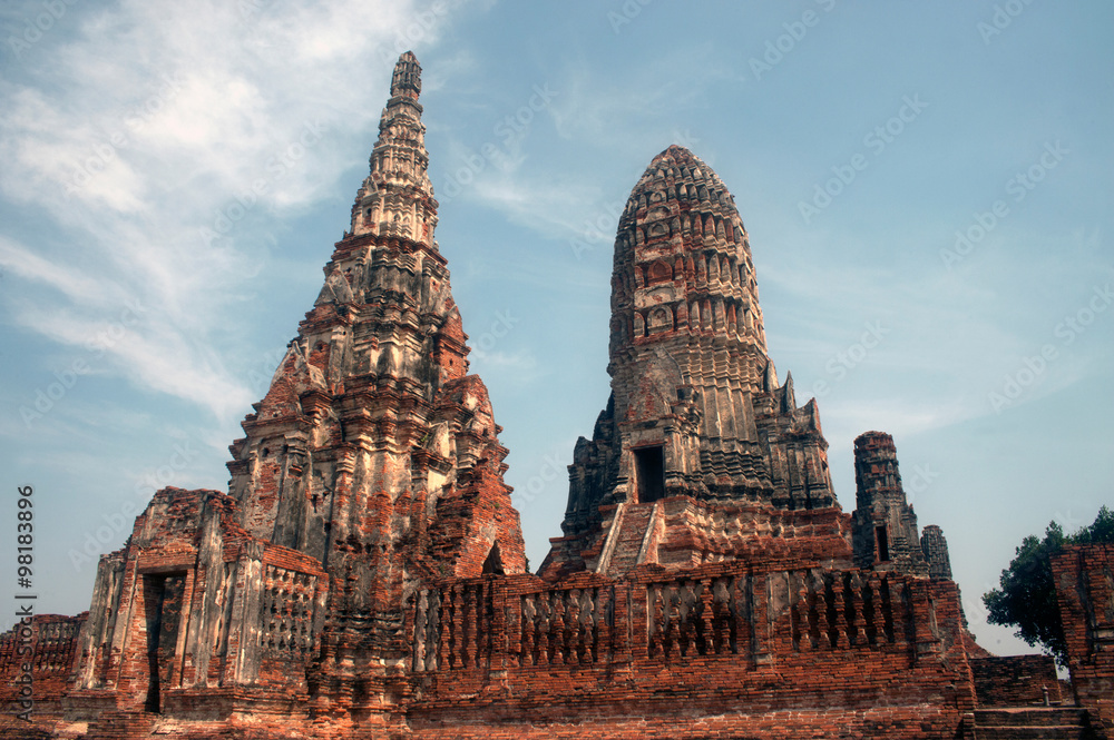 Pagoda in Wat Chaiwatthanaram,Ayutthaya Historical Park .