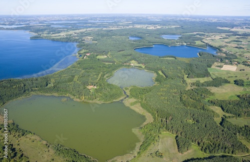 Aerial view of lakes
