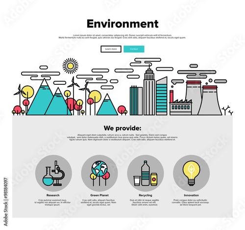 Ecology environment flat line web graphics