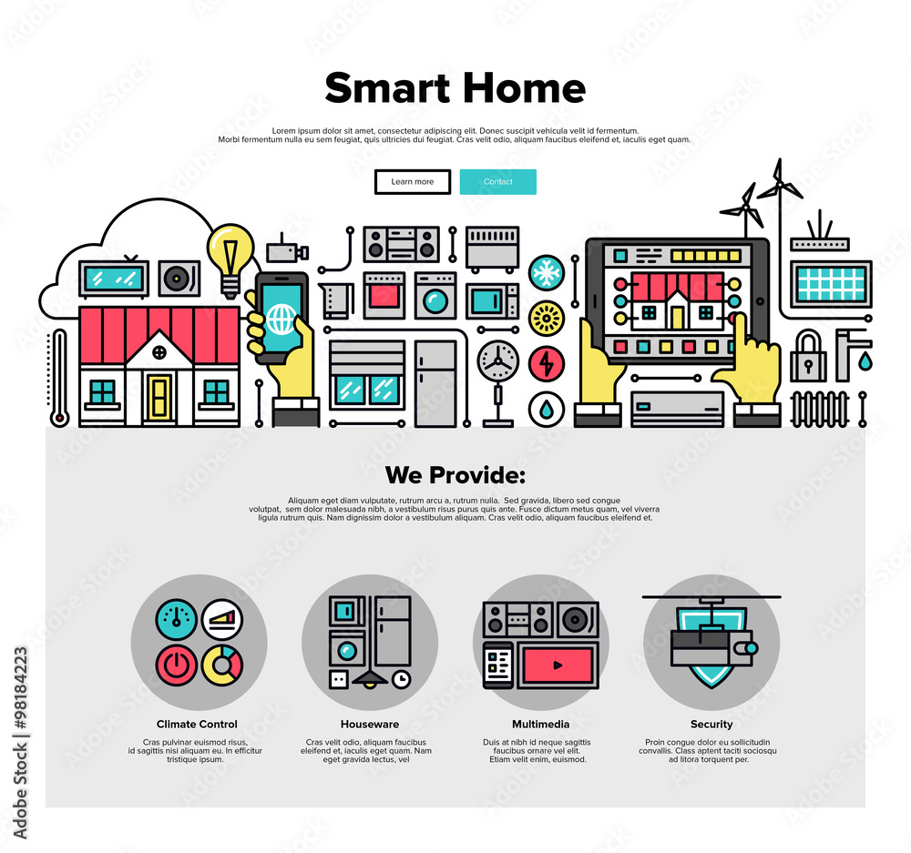 Smart home flat line web graphics Smart home flat line web graphics