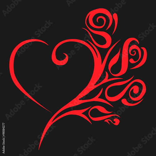 abstract floral heart. love concept